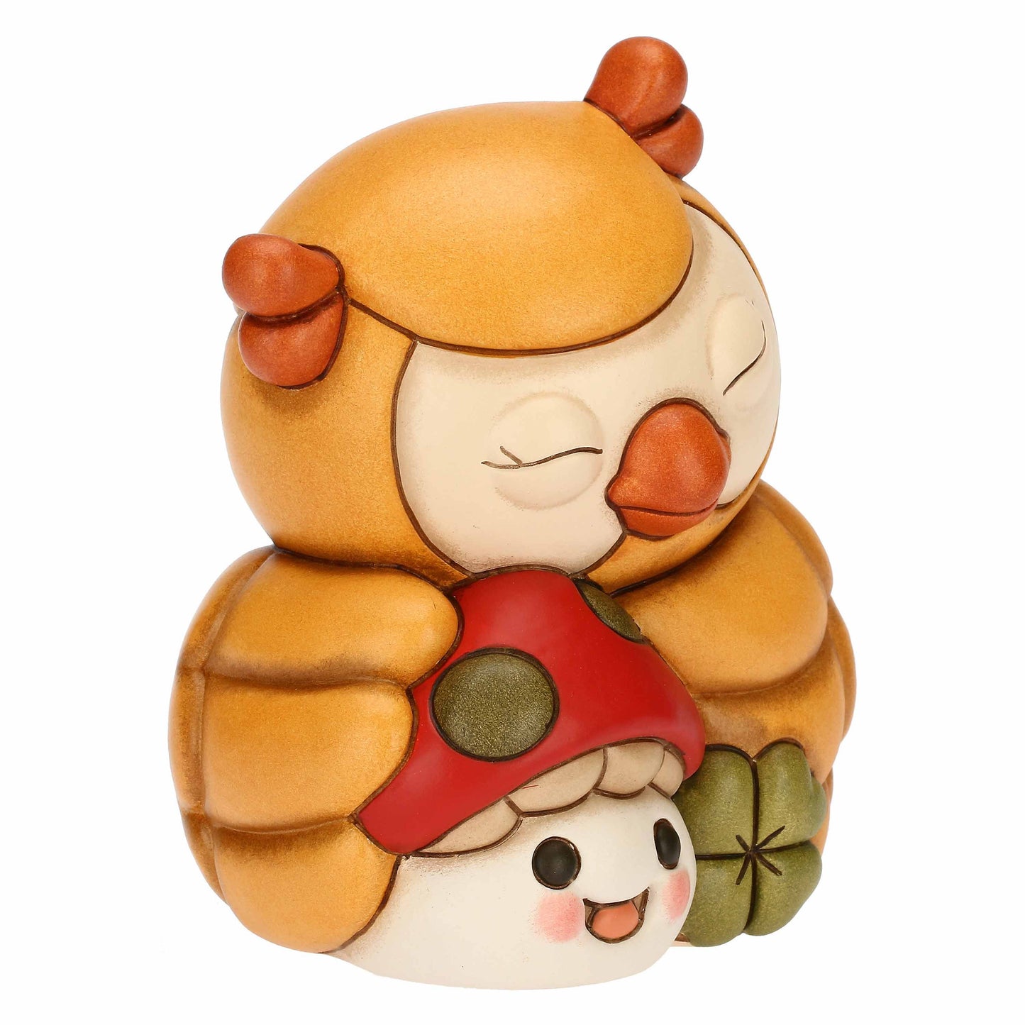 F3334H90 Eule Lucky und Pilz Ronnie aus Keramik Racconti d'Autunno