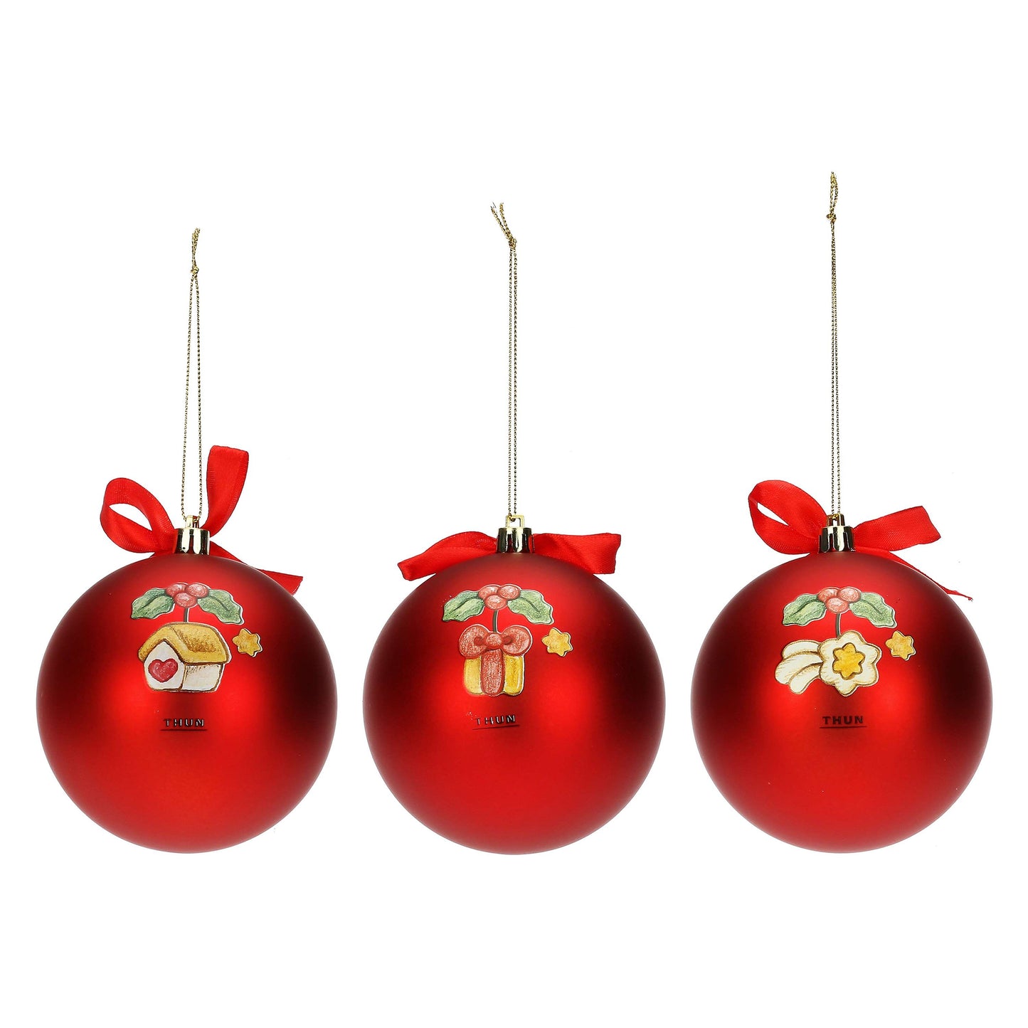 S3269P00 Set mit 3 Christbaumkugeln rot