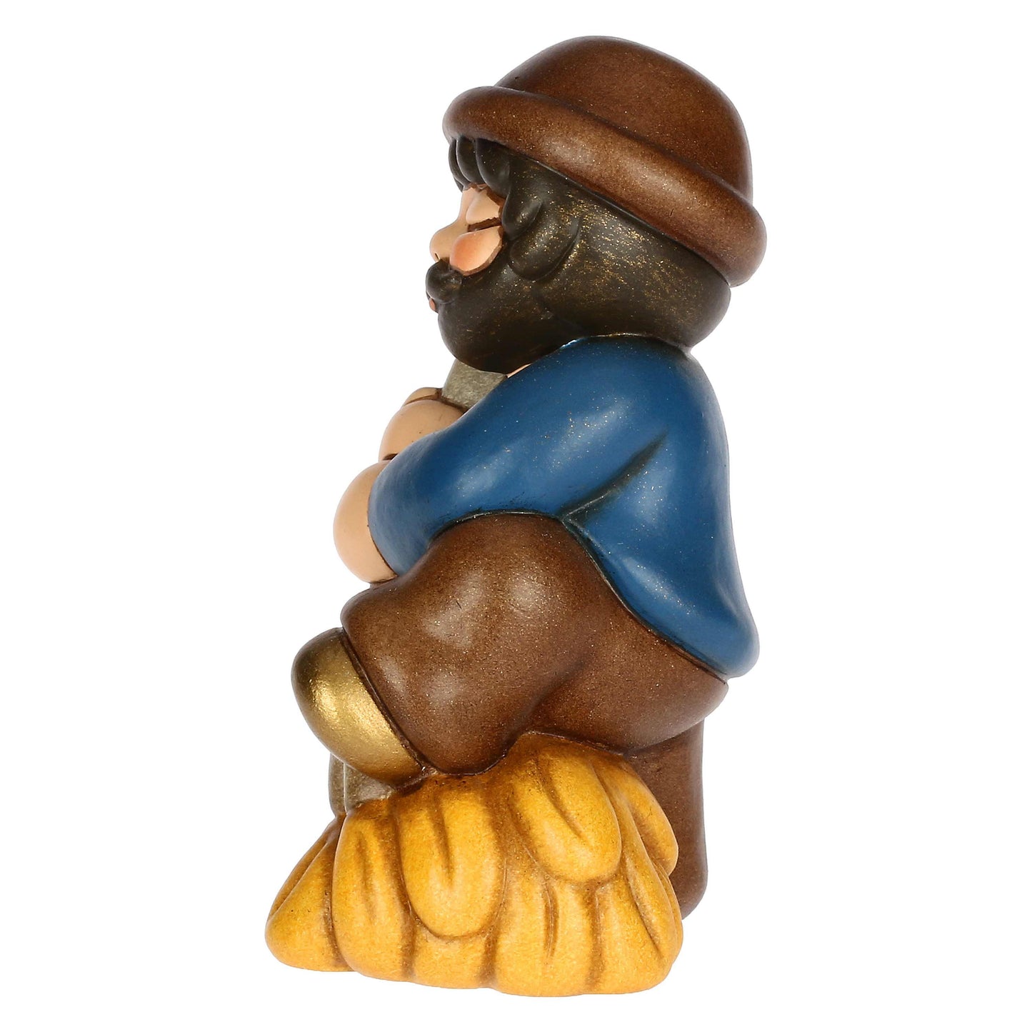 S3401A98 Uomo con forcone e fieno in ceramica Presepe classico