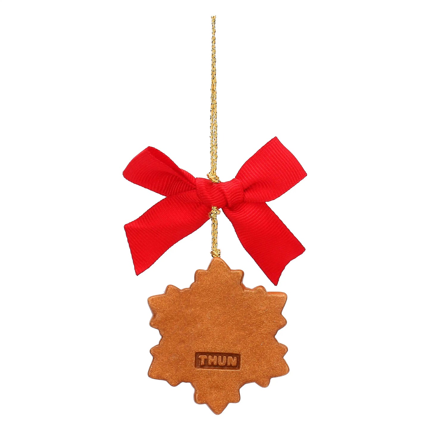 Thun Weihnachtsanhänger in Sternform – Keramikstern im Lebkuchen-Design, liebevoll handbemalt und perfekt für festliche Deko.