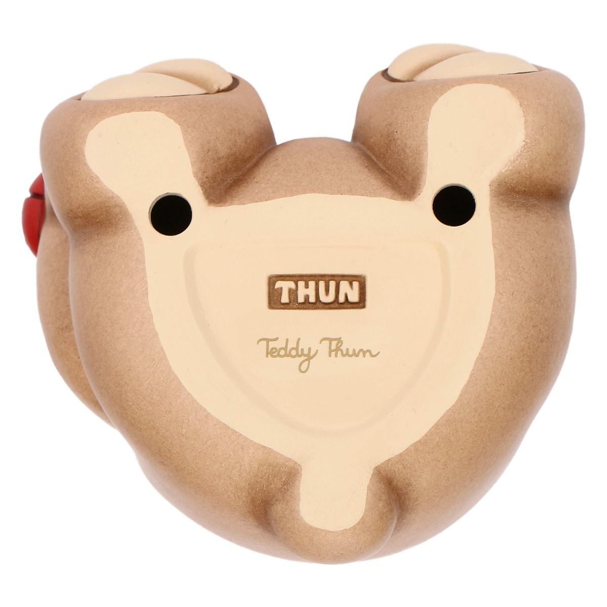 T10028274H90 Teddy mit Marienkäfer aus Keramik, mittelgroß