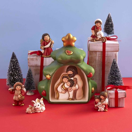 S3127A91 Christmas tree with mini nativity scene