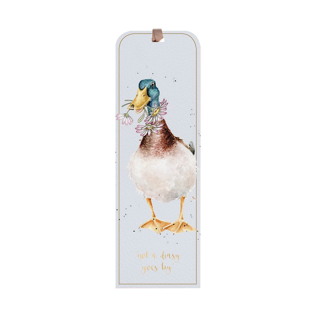 Lesezeichen „Not a Daisy Goes By“ – mit Entenmotiv und Goldfoliendetails