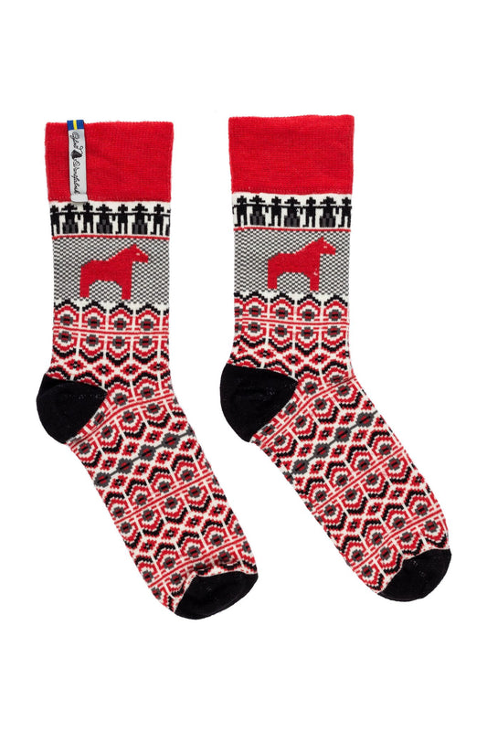 DALARNA RÖD Wollsocke