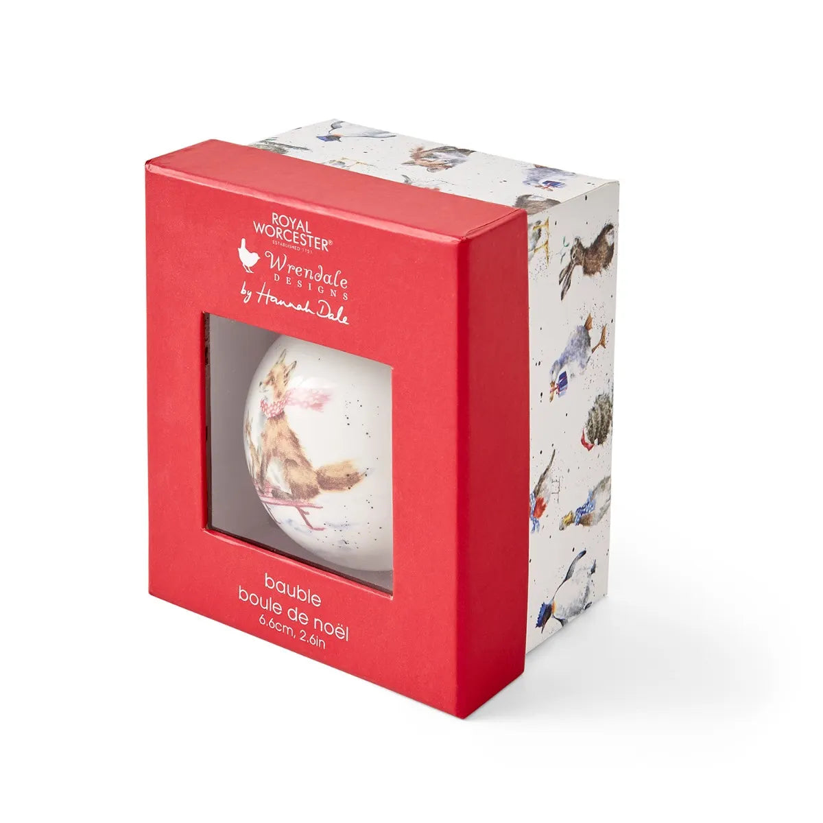 WNTJ79011 Christmas bauble foxes on sleigh