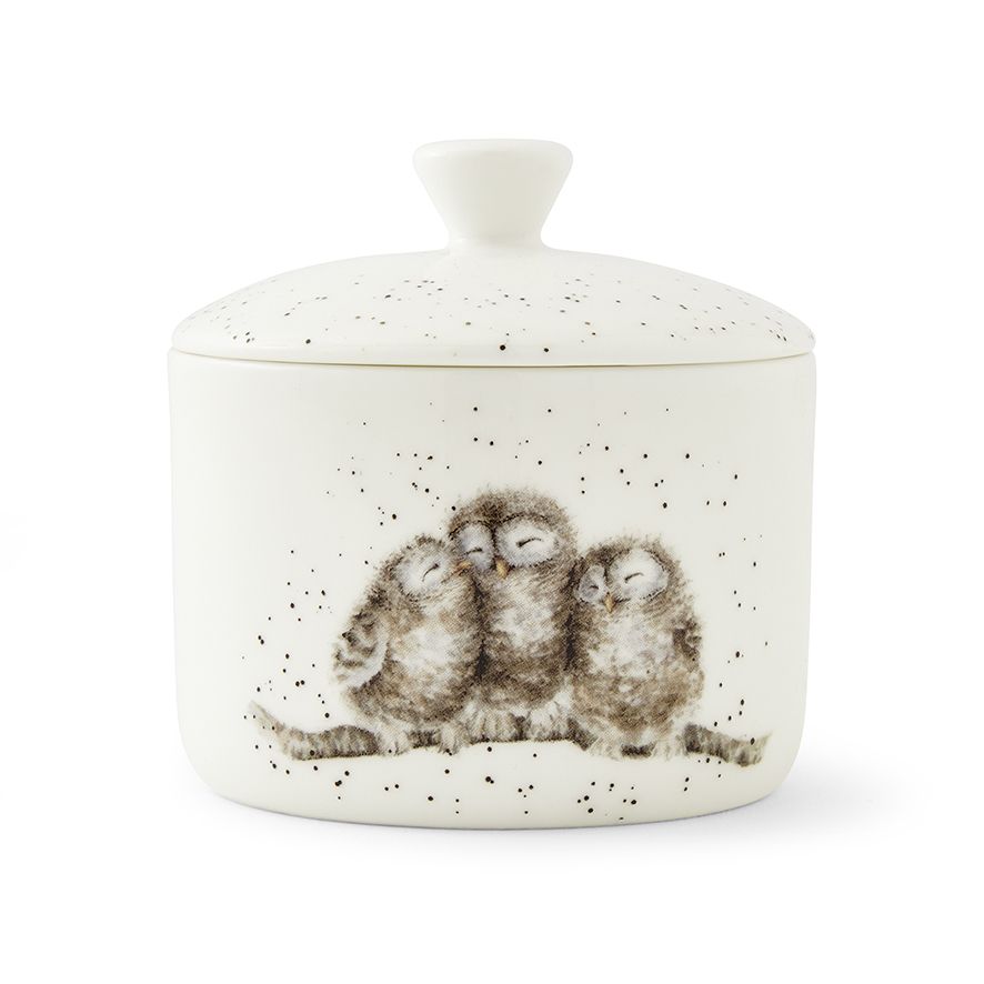 WN4387 Gufi” Gufo Piccolo barattolo con coperchio