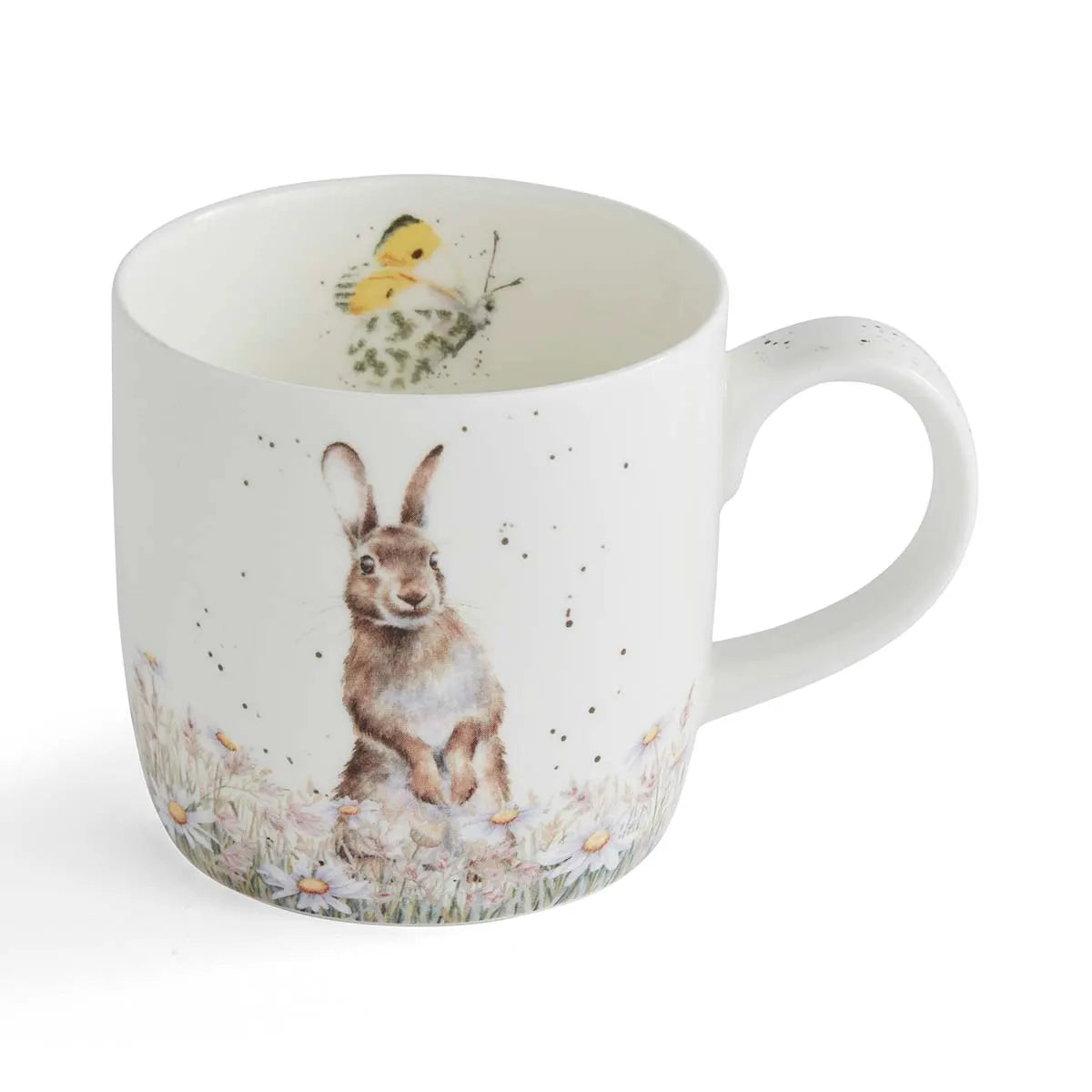 Royal Worcester Wrendale Designs Tasse „Fresh as a Daisy“ mit Hasenmotiv und Gänseblümchen aus Fine Bone China