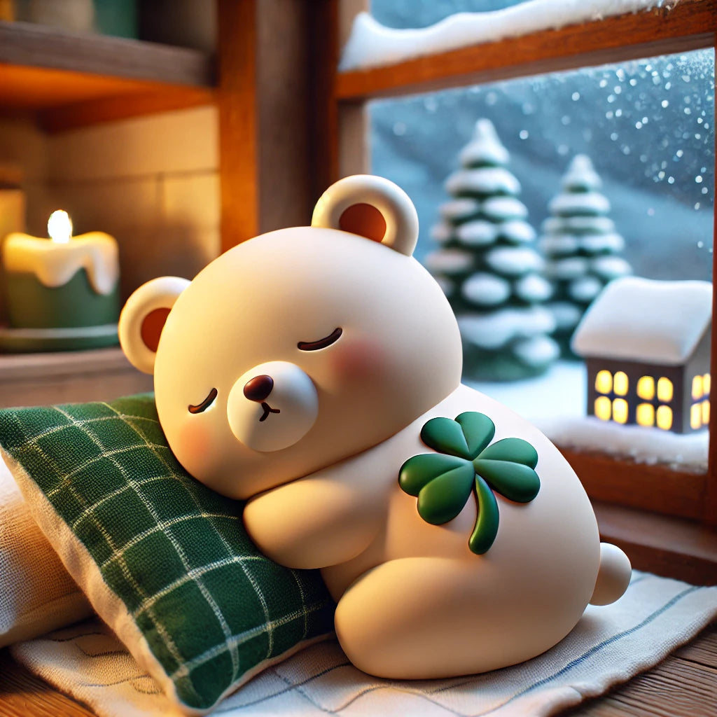 T10029273H90  Teddy mit vierblättrigem Kleeblatt, klein