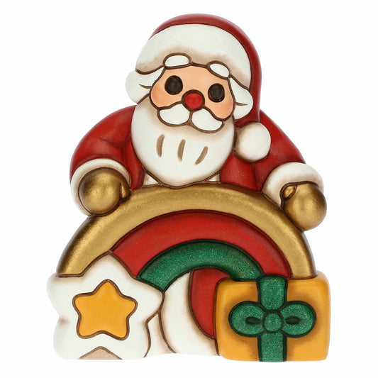 F3298A82 Weihnachtsmann mit Regenbogen aus Keramik Desideri Di Natale