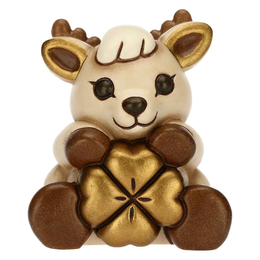 F3310A80 Rentier Robin mit Glücksklee mittel