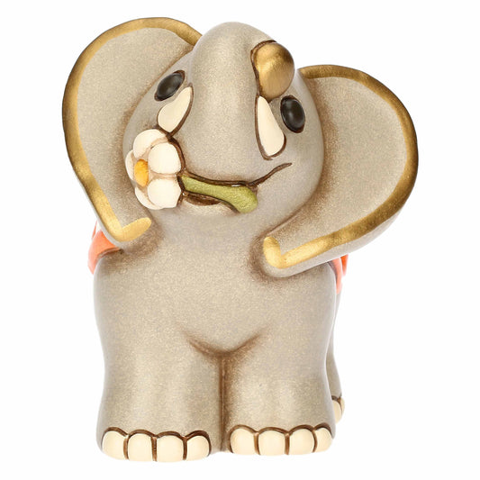 F3372A99 Elefant Elly mit Blume aus Keramik, mittel