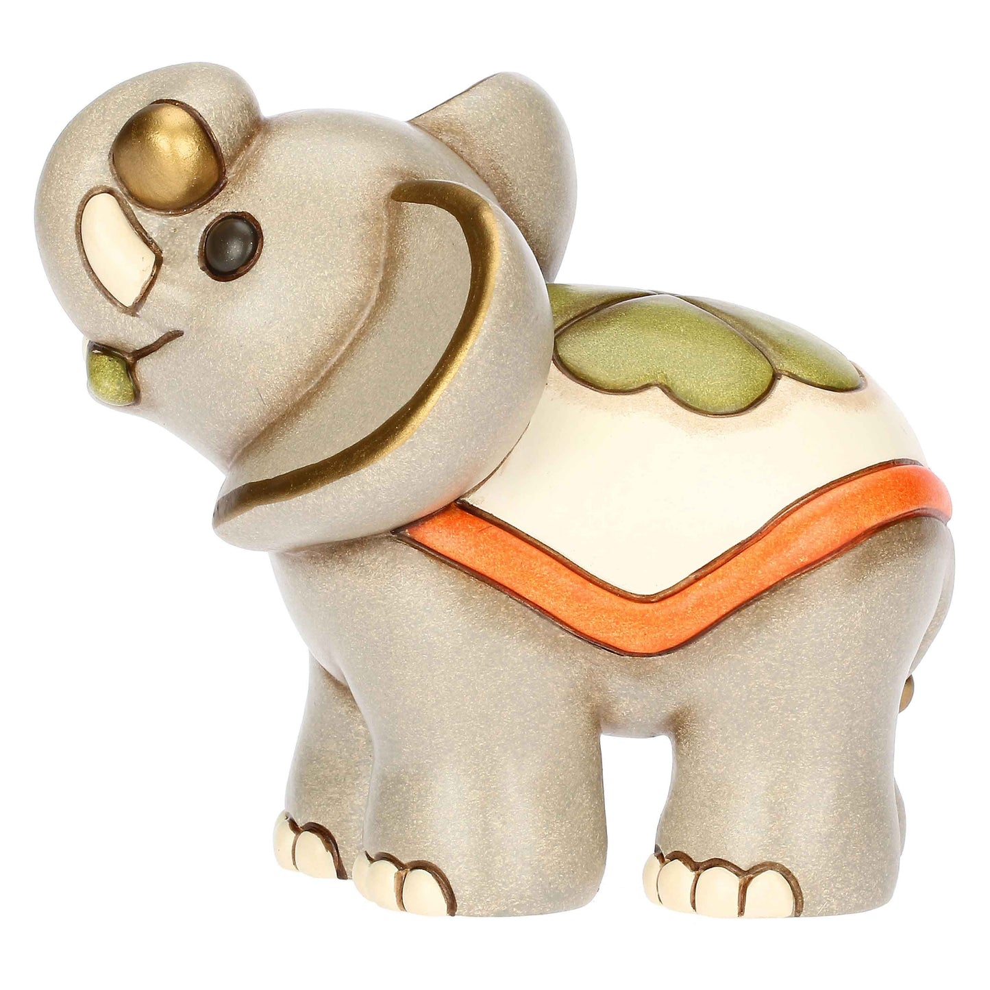 F3372A99 Elefante Elly con fiore in ceramica, medio