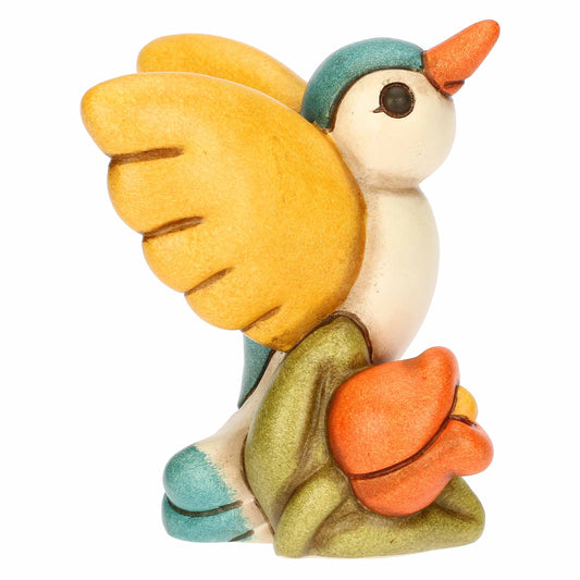 F3389H90 Colibrì con fiore in ceramica Primavera da vivere, piccolo