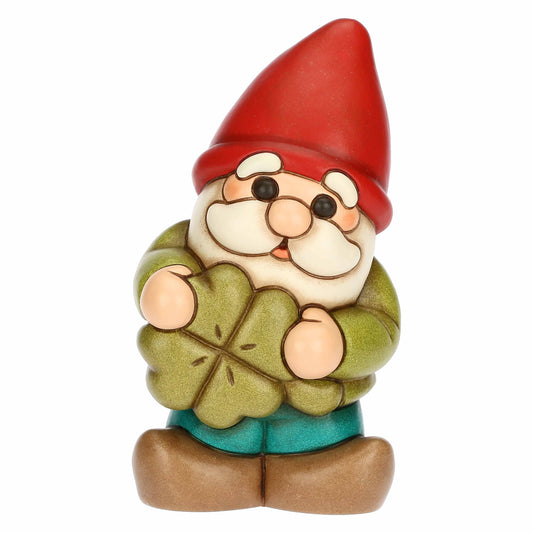 F3416H90 Dwarf Oliver with lucky clover made of ceramic Inverno Incantato, medium