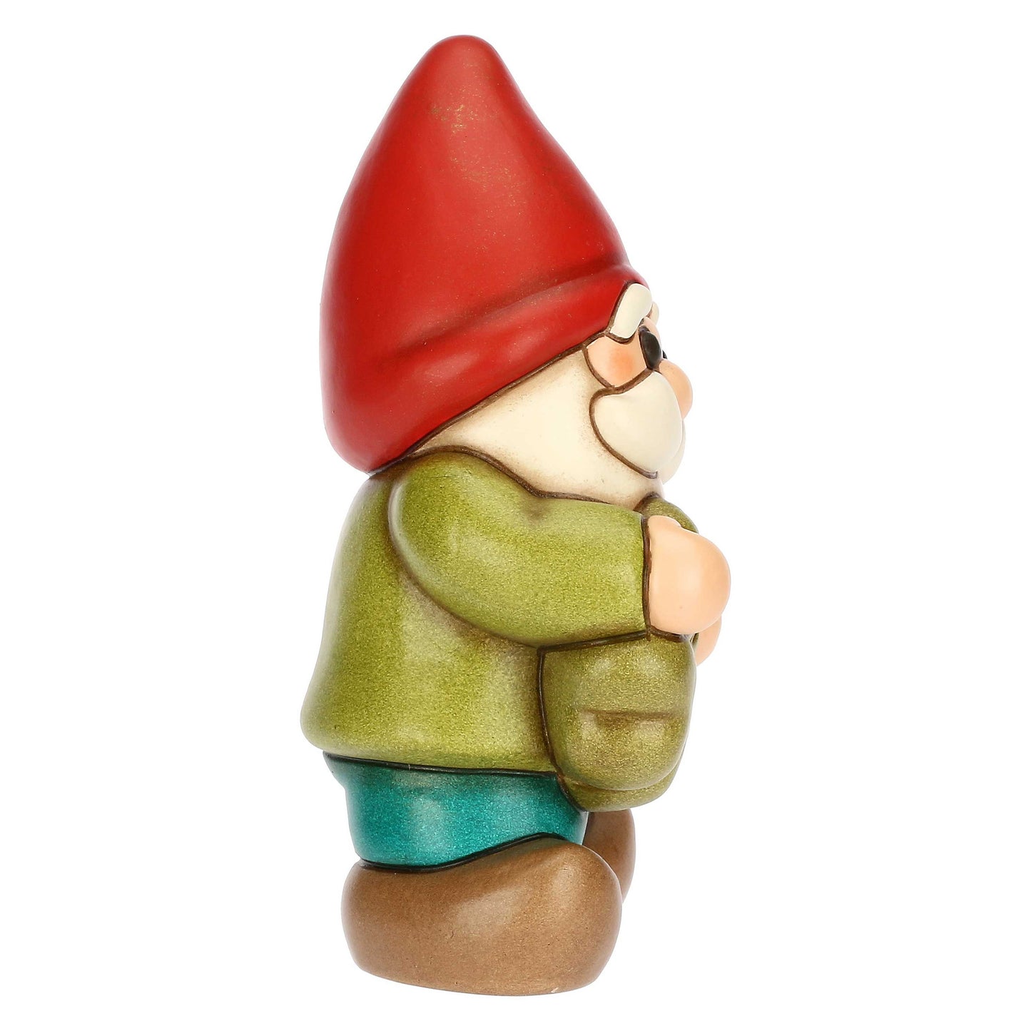 F3416H90 Zwerg Oliver mit Glücksklee aus Keramik Inverno Incantato, mittel