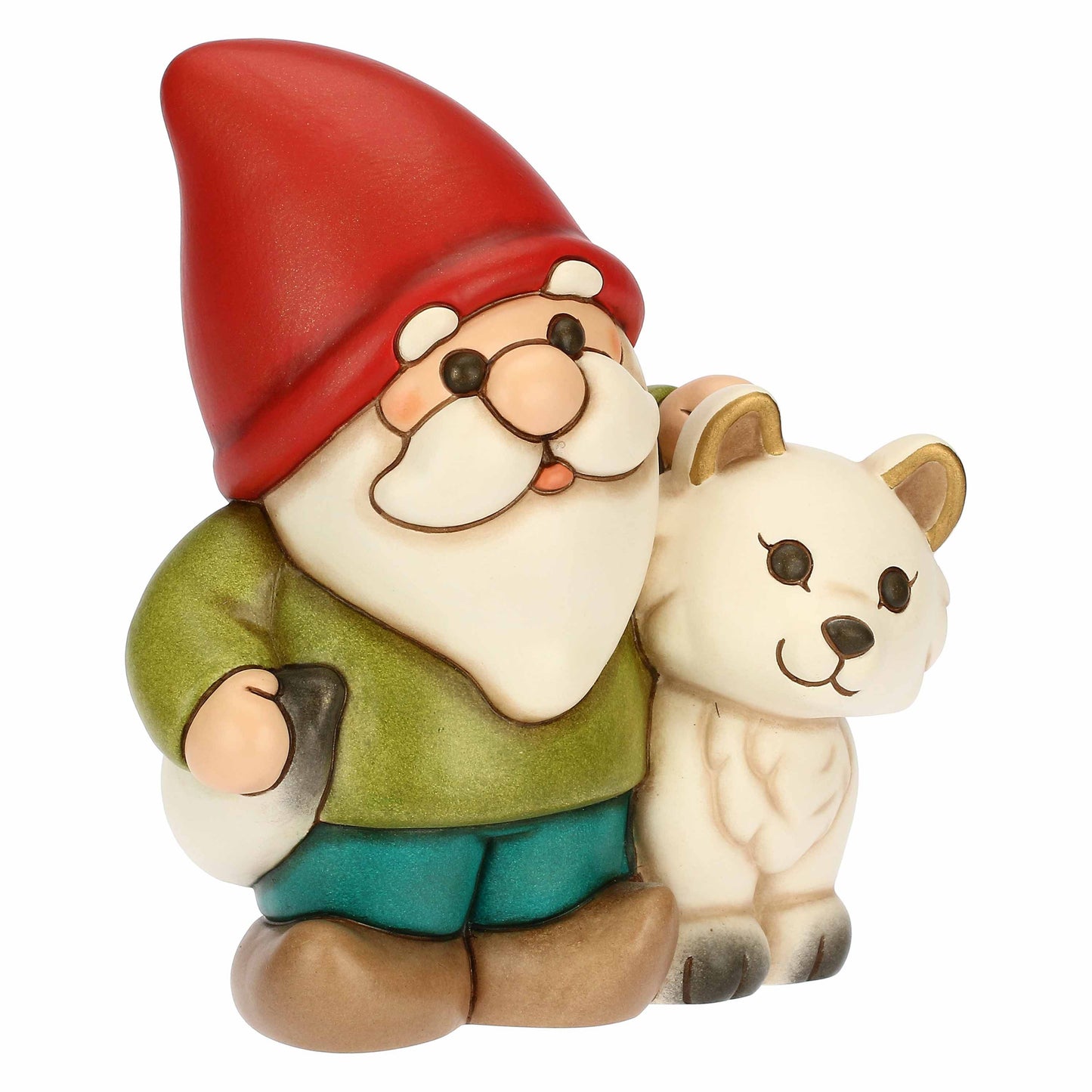 F3434H90 Nano Oliver con volpe bianca Perla in ceramica Inverno Incantato