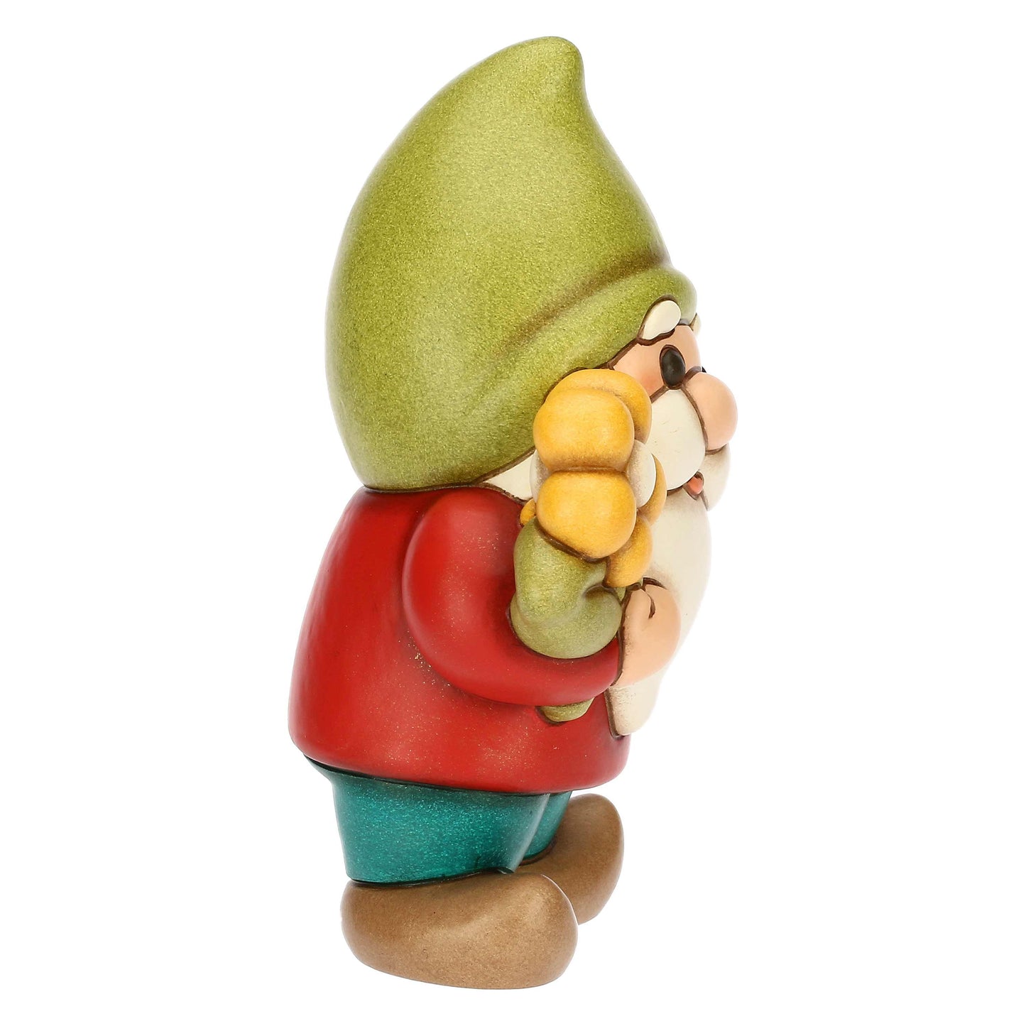 F3440H90 Zwerg Oliver mit Blume aus Keramik Inverno Incantato