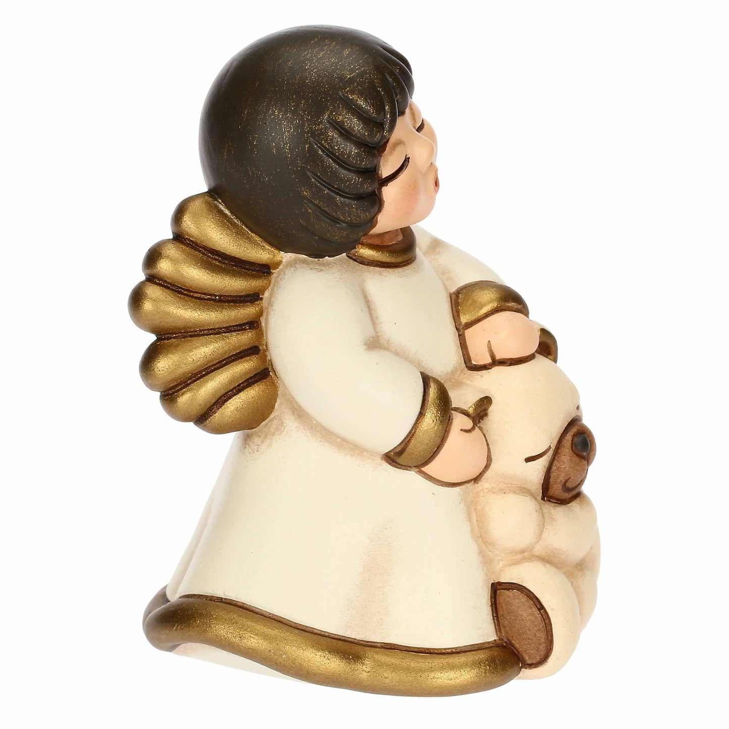 K3797H90 Angelo con orsacchiotto seduto in ceramica