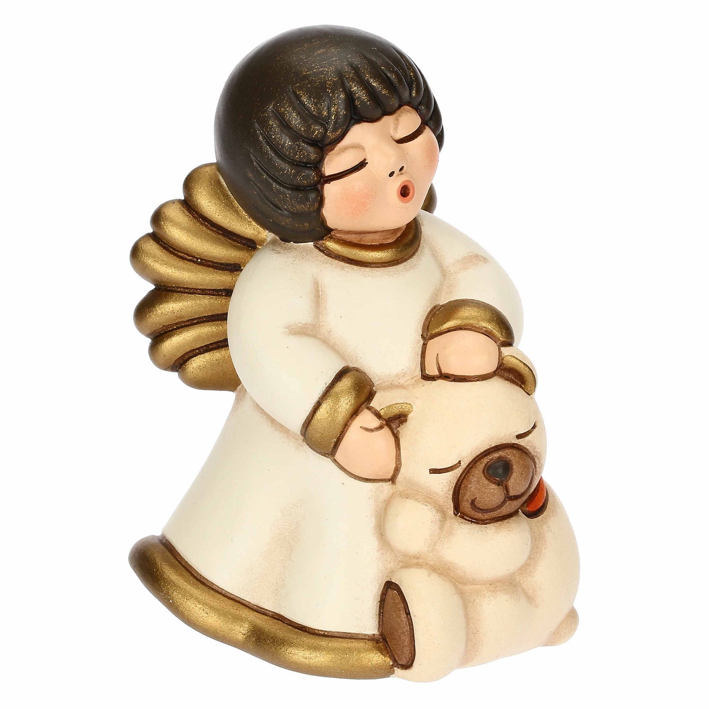 K3797H90 Angelo con orsacchiotto seduto in ceramica