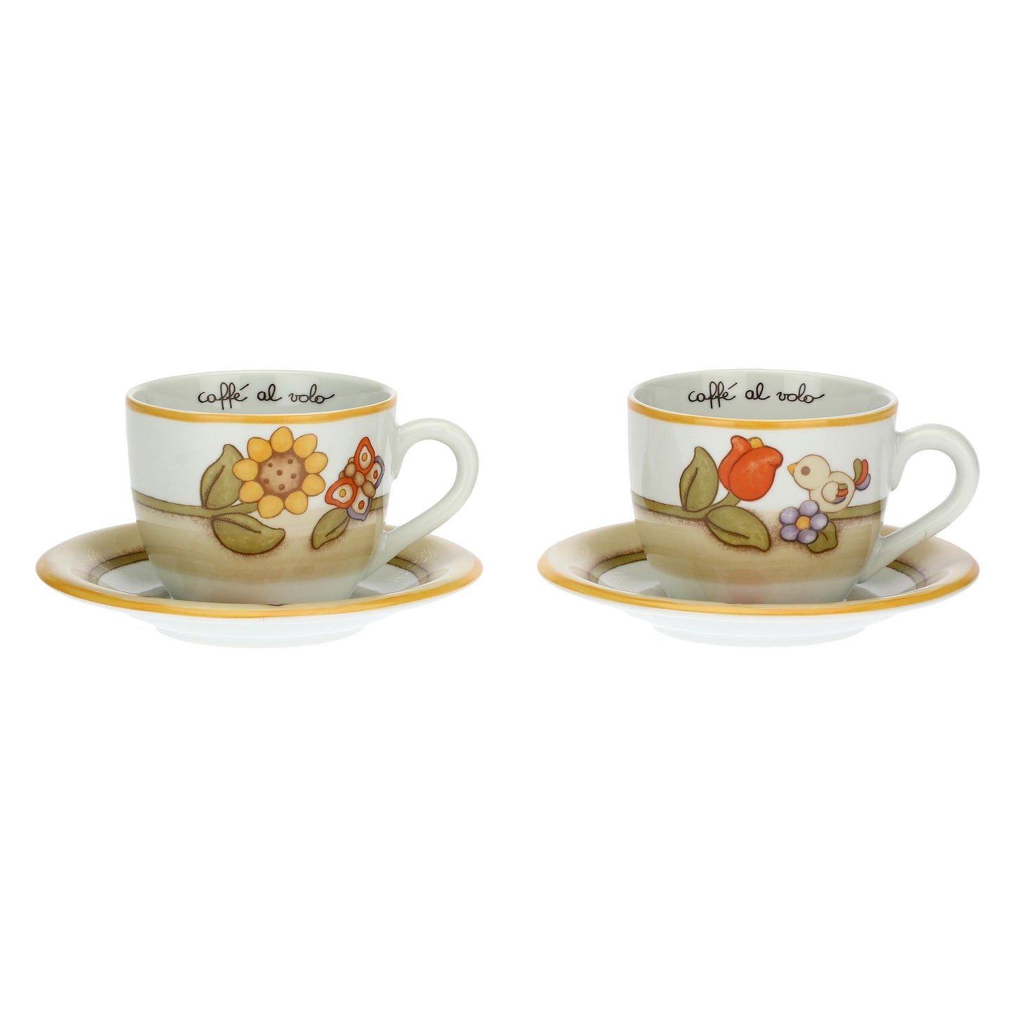 P3776E02 Set mit 2 Tassen Country mit Blumen, Schmetterling und Vögelchen „Dieses Produkt ist zur Zeit nicht am Lager. Bitte setzen Sie sich mit uns in Verbindung damit wir Ihnen den nächst möglichen Liefertermin bekannt geben können.“