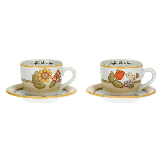 P3776E02 Set mit 2 Tassen Country mit Blumen, Schmetterling und Vögelchen „Dieses Produkt ist zur Zeit nicht am Lager. Bitte setzen Sie sich mit uns in Verbindung damit wir Ihnen den nächst möglichen Liefertermin bekannt geben können.“