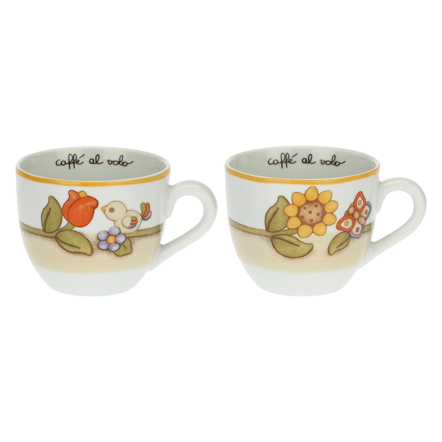 P3776E02 Set mit 2 Tassen Country mit Blumen, Schmetterling und Vögelchen „Dieses Produkt ist zur Zeit nicht am Lager. Bitte setzen Sie sich mit uns in Verbindung damit wir Ihnen den nächst möglichen Liefertermin bekannt geben können.“