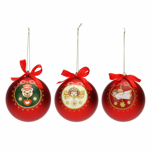 S3269P00 Set mit 3 Christbaumkugeln rot