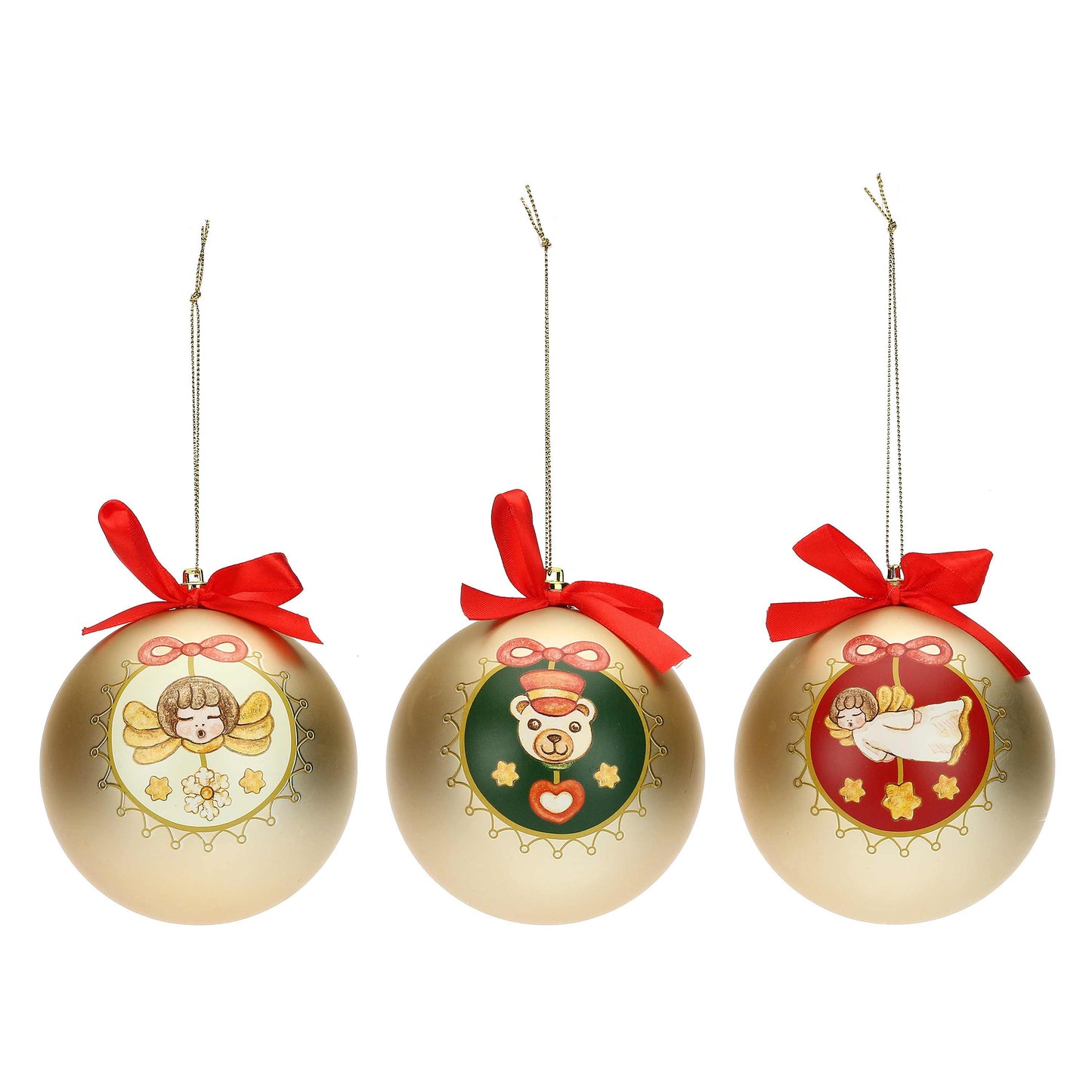 S3271P00 Set of 3 Christmas tree balls white