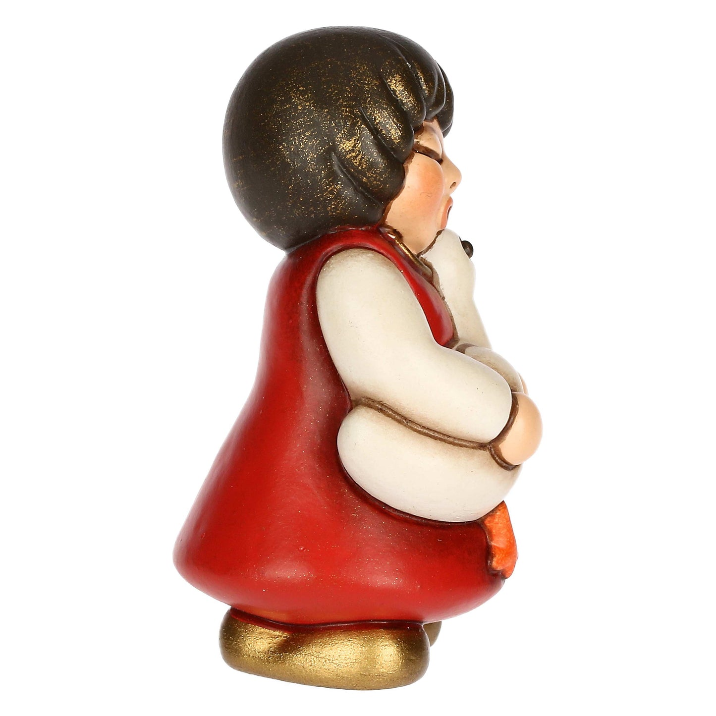 S3397A82 Ragazza con oca in ceramica Culla classica