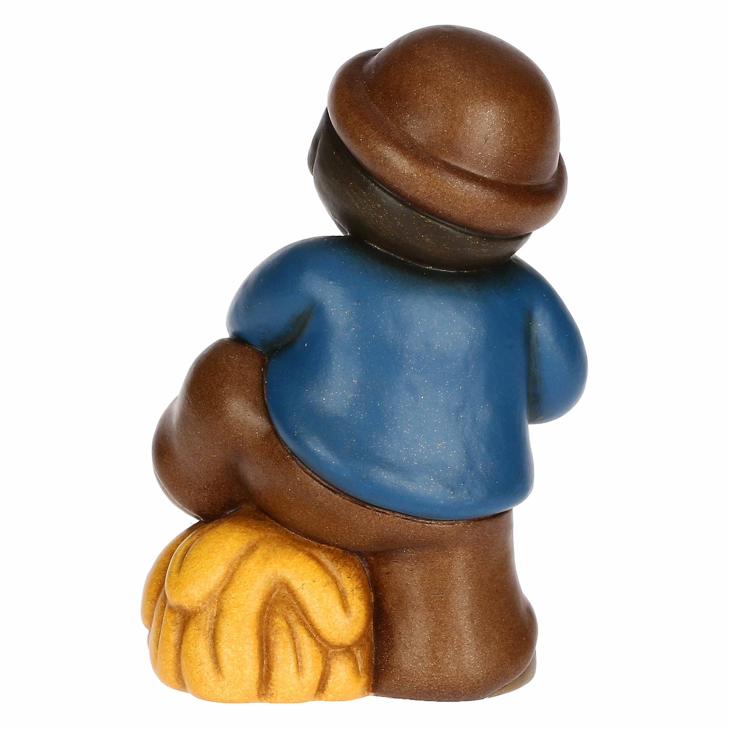 S3401A98 Uomo con forcone e fieno in ceramica Presepe classico