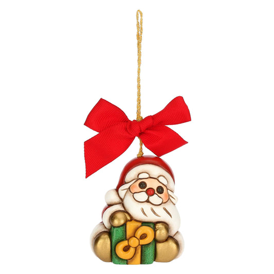 S3418A82Christmas ornament Father Christmas with gift made of ceramic, small