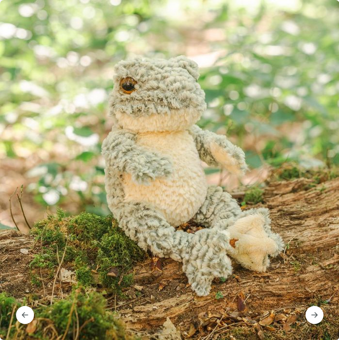 Elliot Junior – ein hochwertiger Plüschfrosch aus der Wrendale Designs Kollektion. Weich, detailreich und einzigartig. Perfekt als Geschenk für kleine und große Wrendale-Fans.