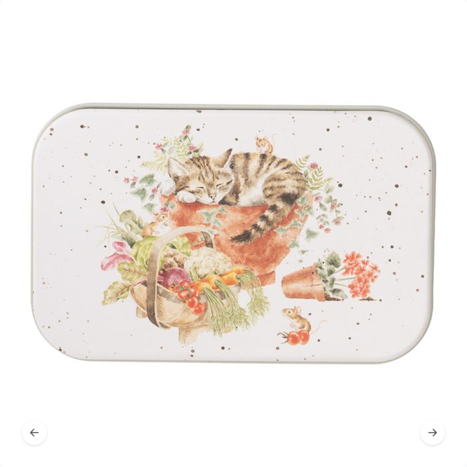 Mini-Metalldose mit Katzenmotiv zur Aufbewahrung von Schmuck, Pillen und kleinen Accessoires.