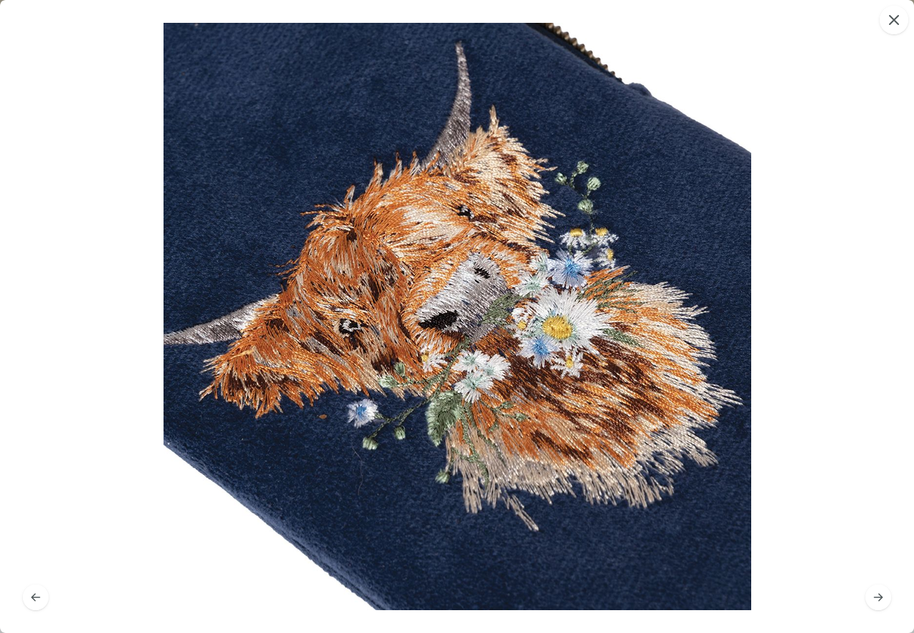 Geschenkidee für Highland-Kuh-Liebhaber – besticktes Brillenetui