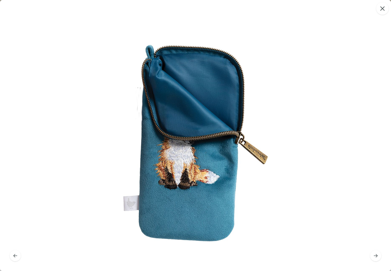 Brillenetui aus recyceltem Polyester mit Fuchs-Stickerei
