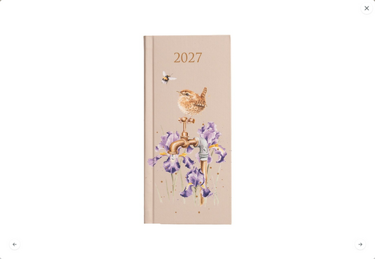 Schlankes Tagebuch 2027 mit Goldfolienverzierung