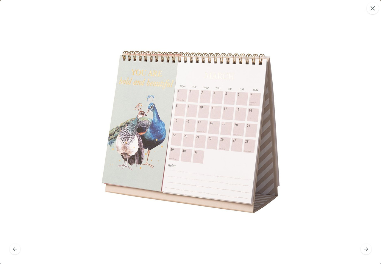 Edler Tischkalender 2027 mit Goldfolienverzierungen