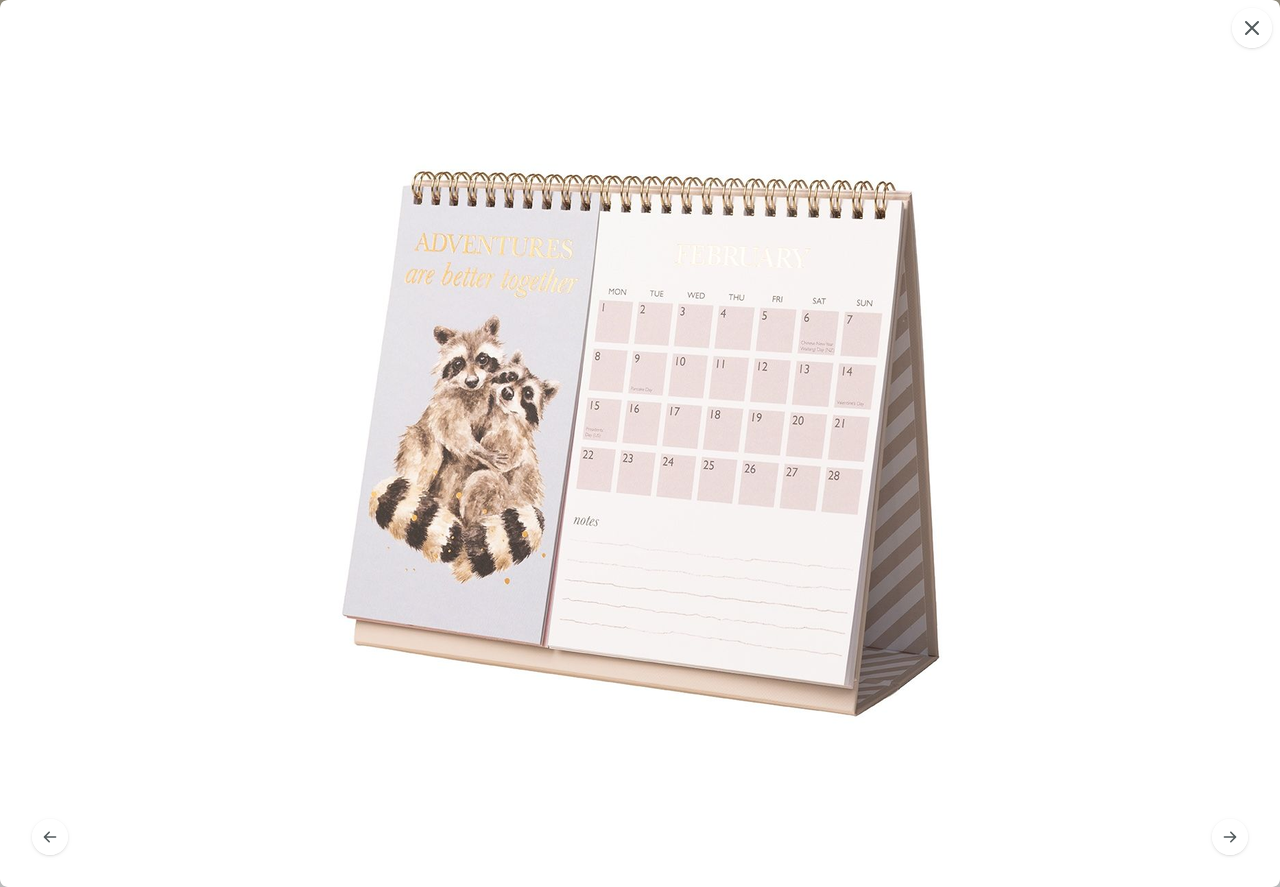 Tischkalender mit 12 Tiermotiven für den Schreibtisch
