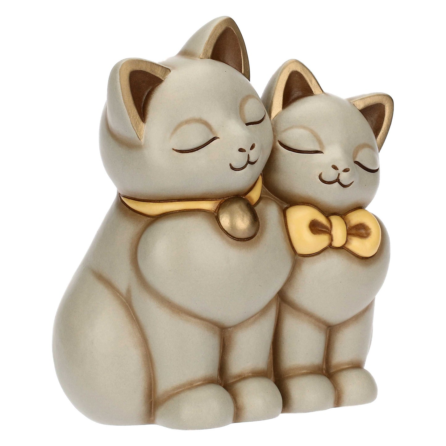 T10034277H90 Coppia di gatti in ceramica innamorati