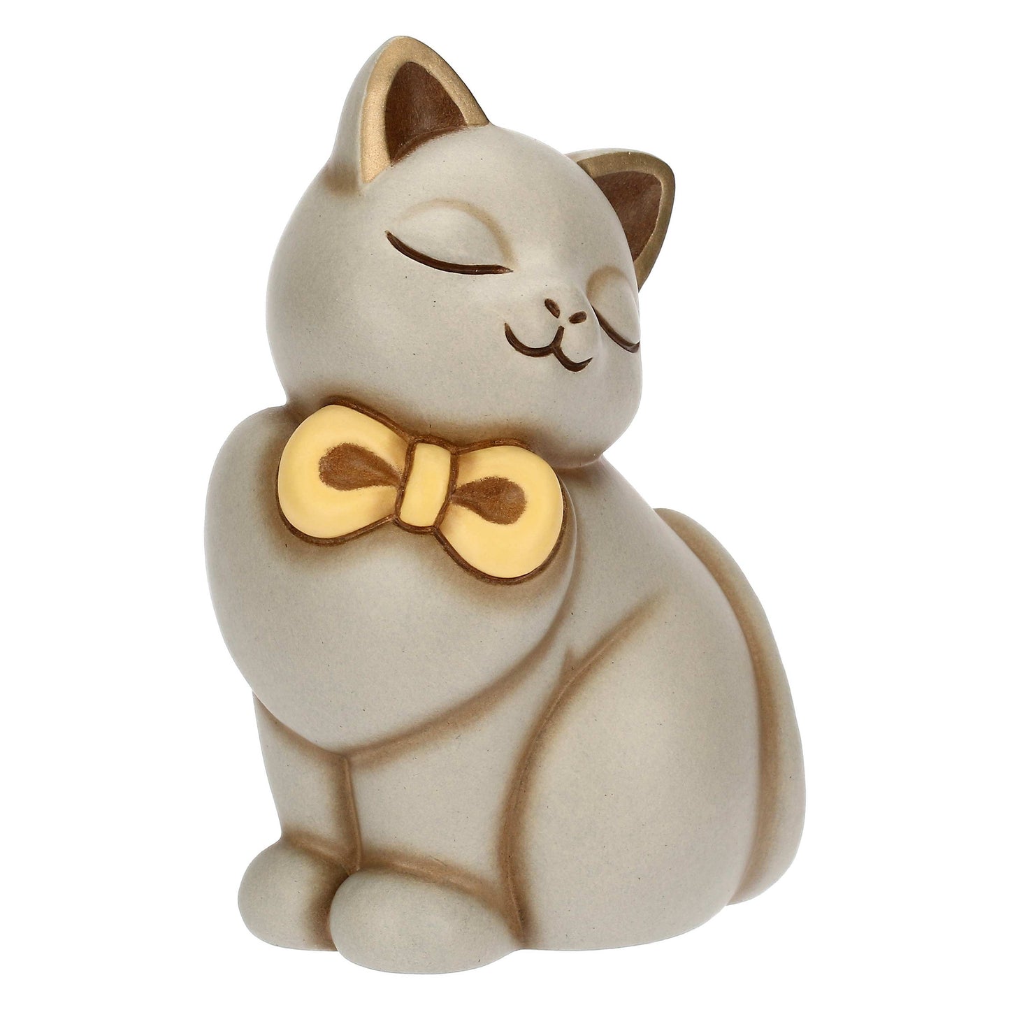 T10036274H90 Momi-Katze mit Keramikschleife, mittelgroß
