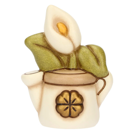 T10038338H90B Mini ceramic watering can with calla lily