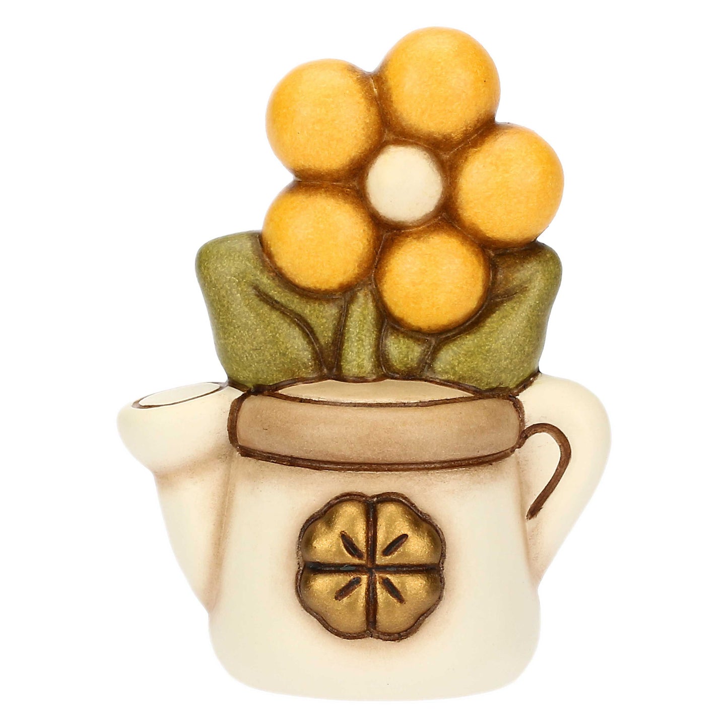 T10039338H90B Mini ceramic watering can with daisies