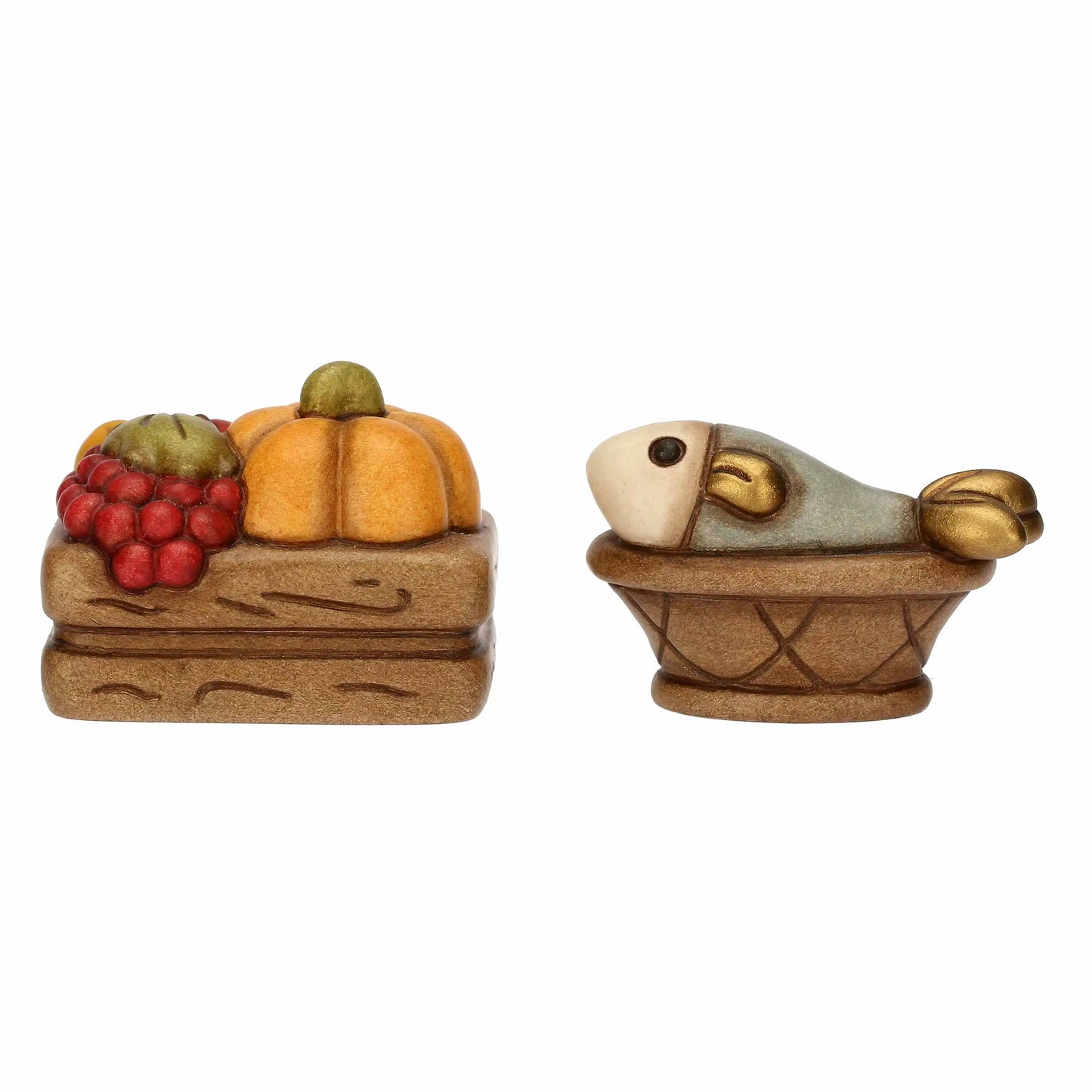 T10380282A91 Thun Krippenfiguren Set – Fisch & Obstkorb