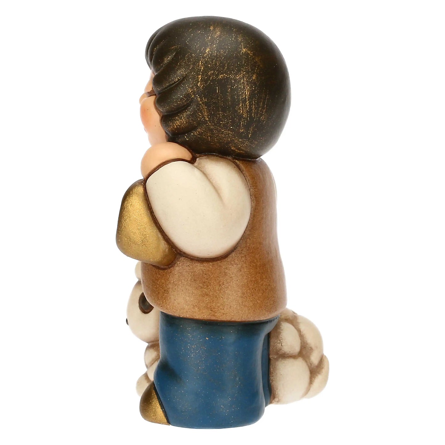 T10383280A98 Thun Krippenfigur Kind mit Schaf und Laterne