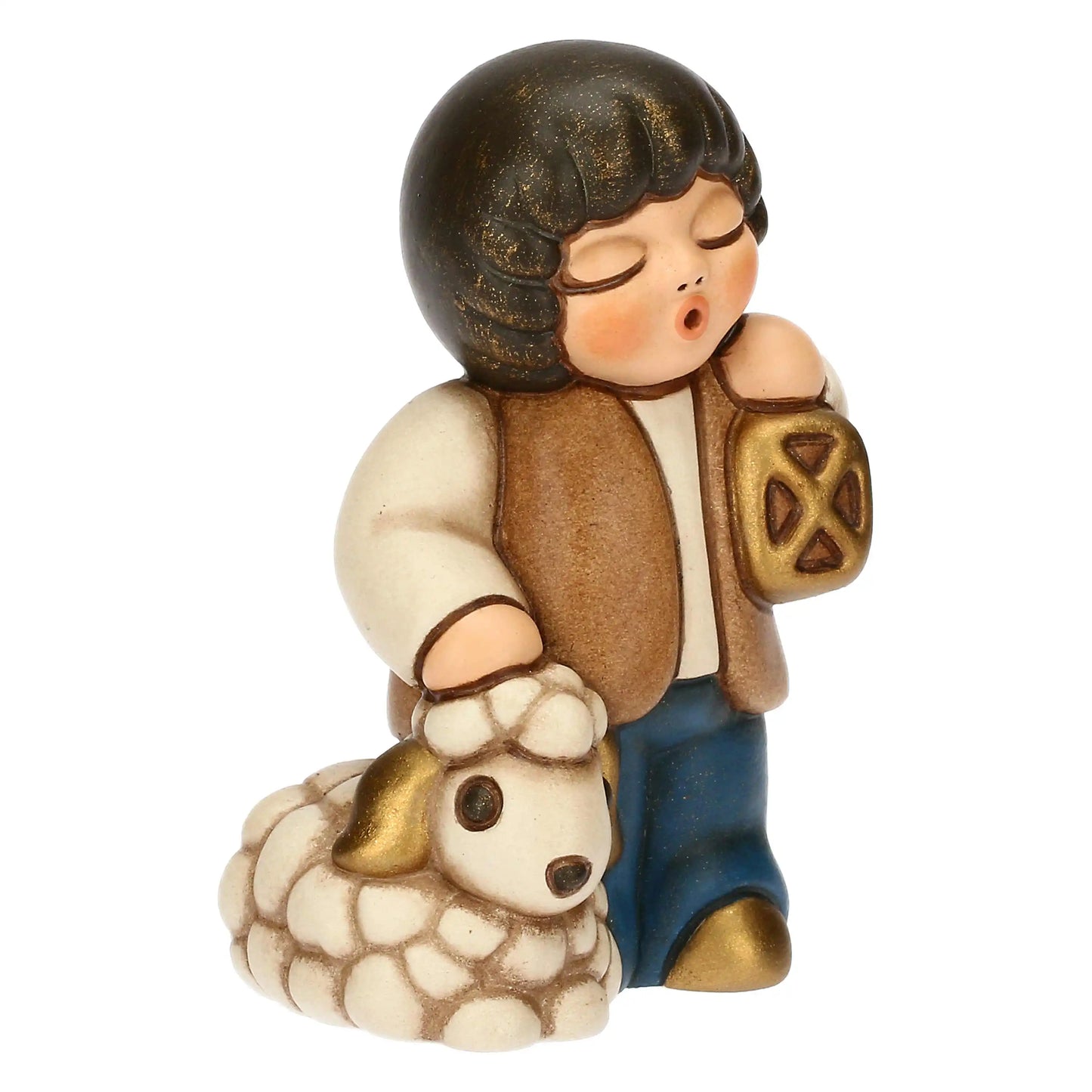 T10383280A98 Thun Krippenfigur Kind mit Schaf und Laterne