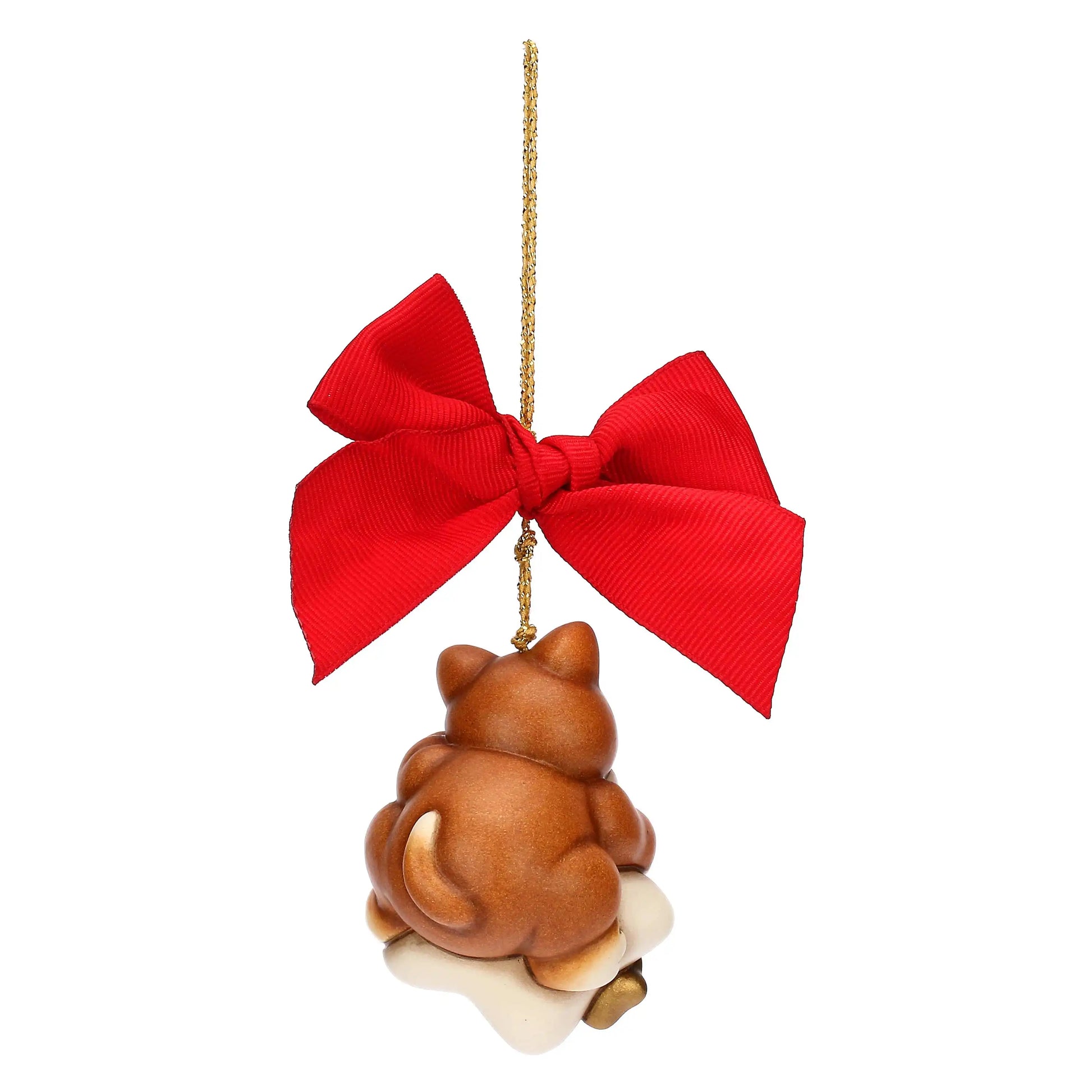 Thun Weihnachtsanhänger in Katzenform mit Stern – liebevoll handgefertigte Keramikdeko für den Christbaum.