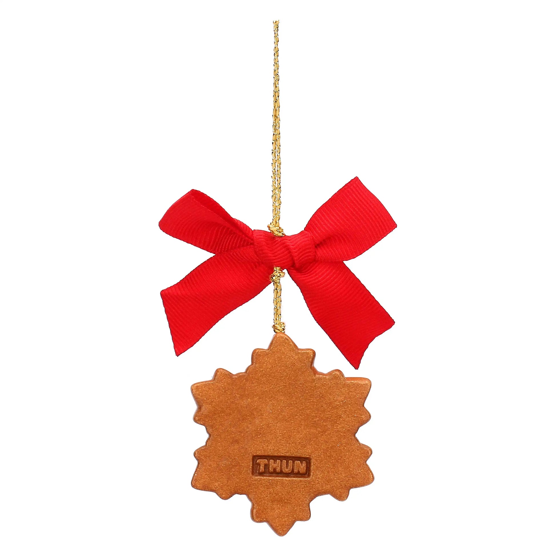 Thun Weihnachtsanhänger in Sternform – Keramikstern im Lebkuchen-Design, liebevoll handbemalt und perfekt für festliche Deko.