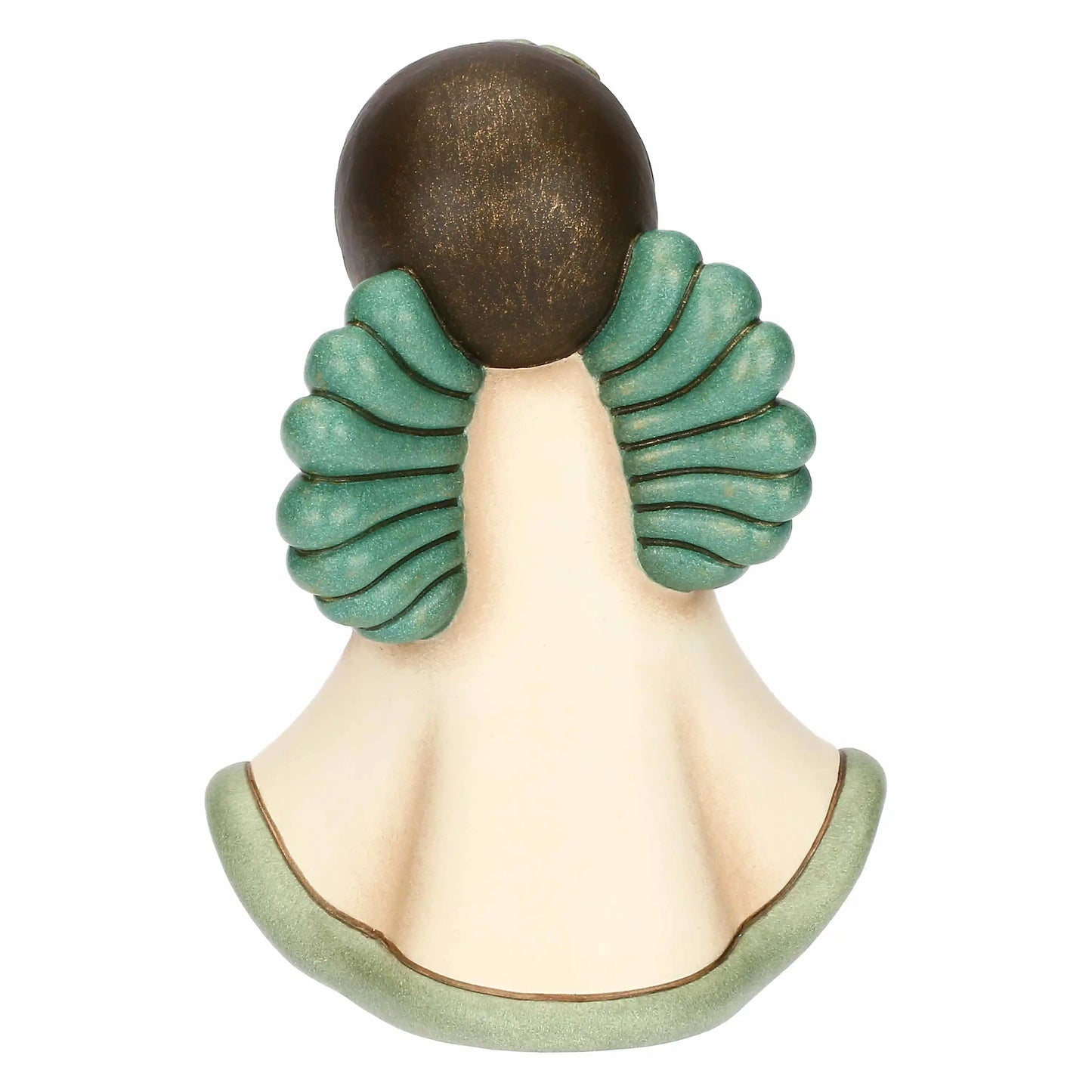 „Handbemalter Keramikengel von THUN, kleine Version, mit natürlichen Elementen verziert.“