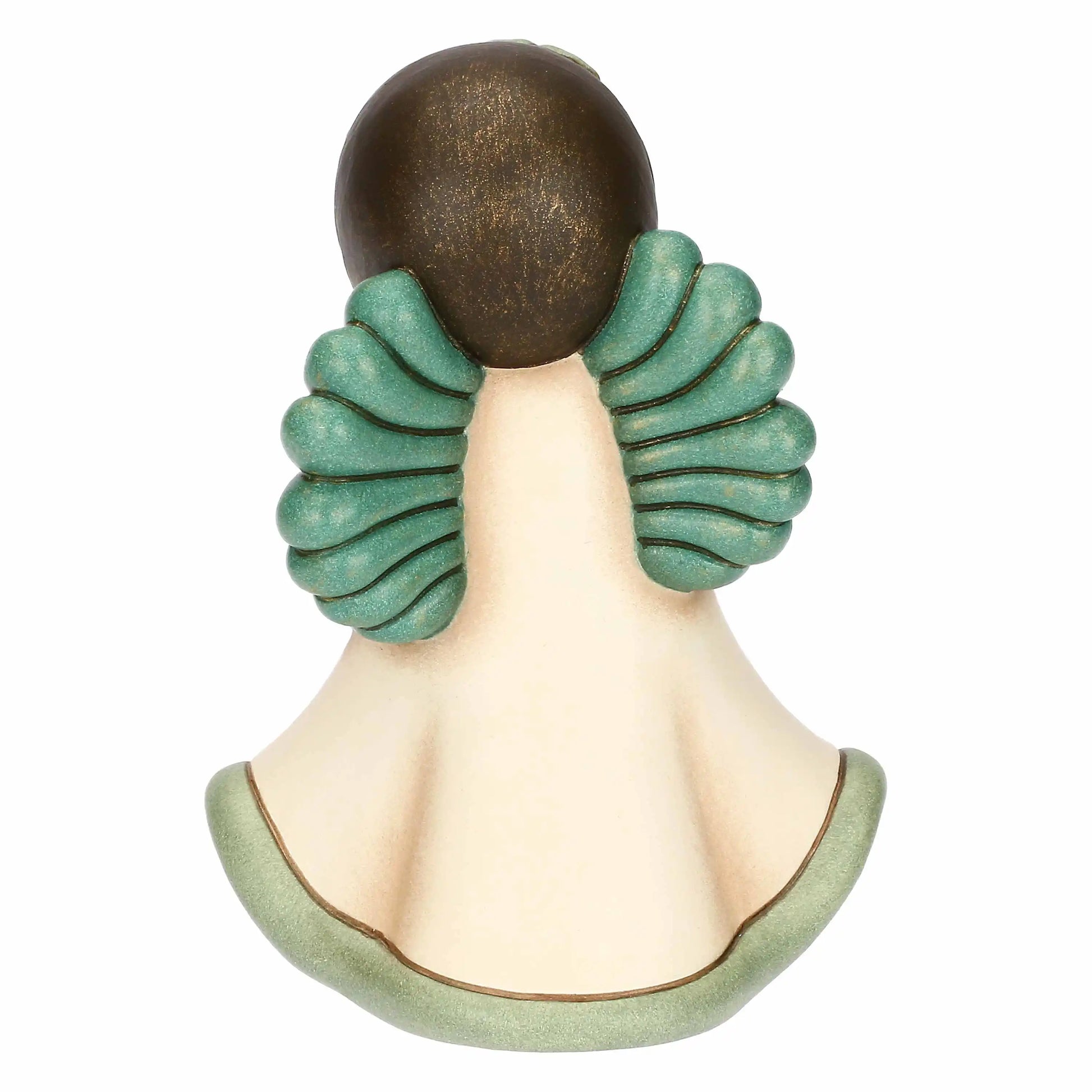 „Handbemalter Keramikengel von THUN, kleine Version, mit natürlichen Elementen verziert.“