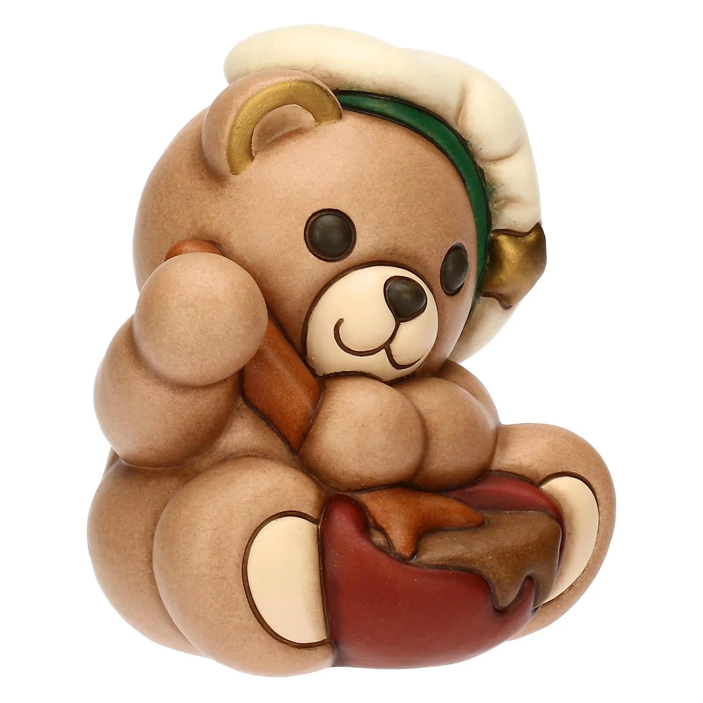 Thun Teddy mit Kochmütze und Herz – dekorative Figur für Küche oder Regal